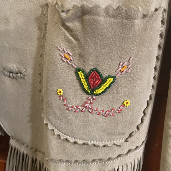 Ralph Lauren Western Suede Jacket W/ Fringe, Beadwork, Fully Lined (100% Cotton) - Picture 7 of 16